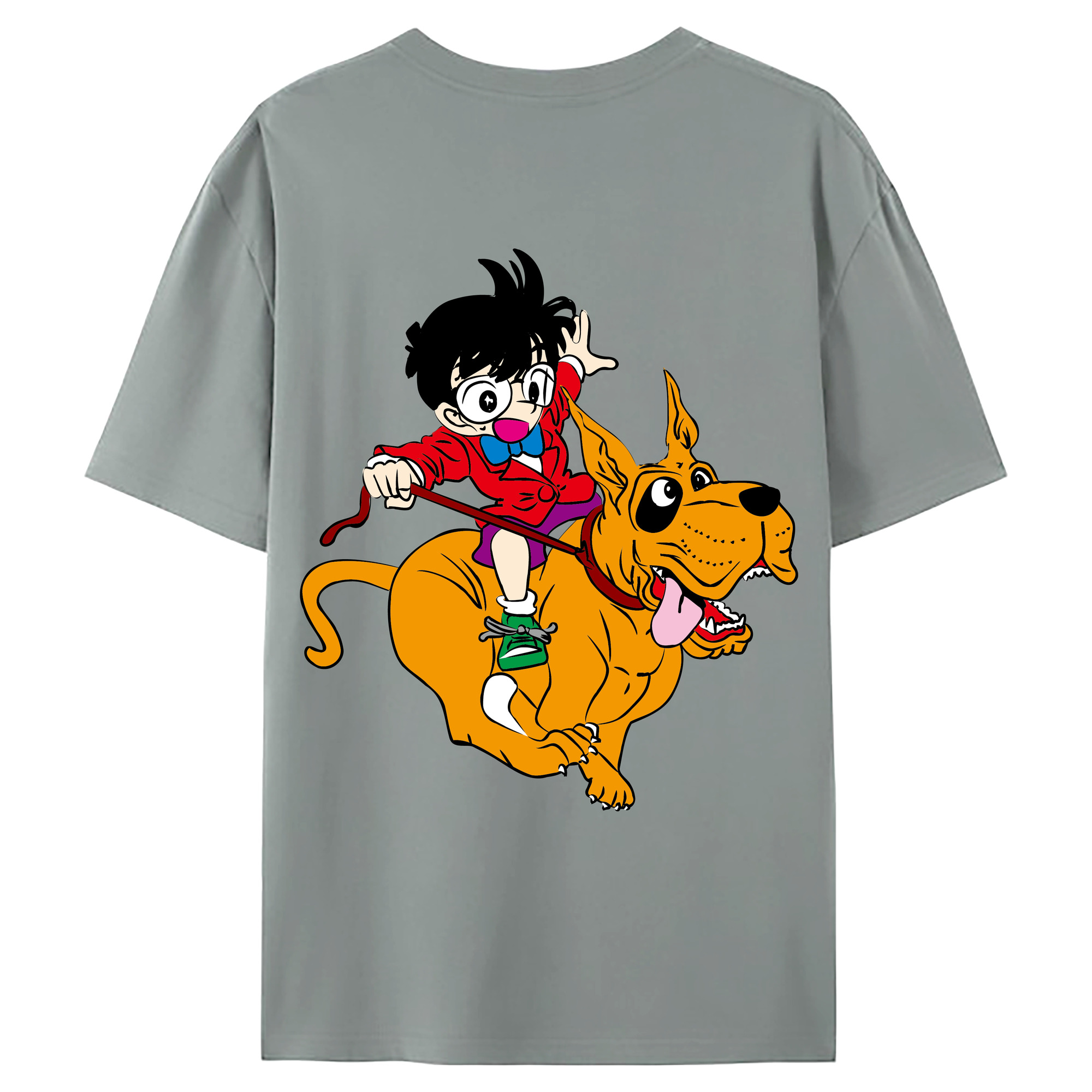 （画像用） 名探偵コナン 江戸川 コナン Detective Conan Conan Edogawa 綿100％ メンズ半袖Tシャツ（バックプリント） 通気性